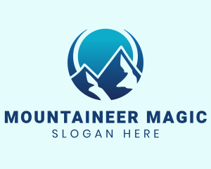 Blue Gradient Mountain logo design