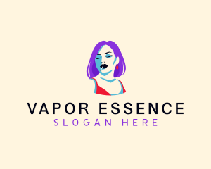 Cigarette Woman Smoking logo design