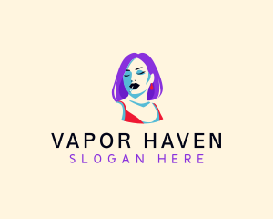 Cigarette Woman Smoking logo design