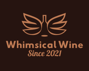 Wine Bottle Wings  logo design