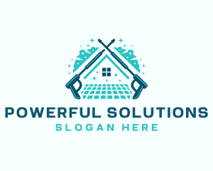 Power Wash Roof Tiles logo design