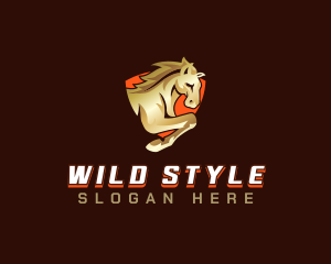 Stallion Wild Horse logo design