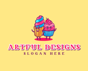 Churro Cupcake Dessert logo