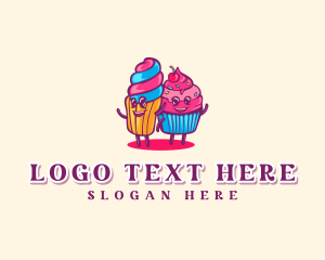 Churro Cupcake Dessert logo