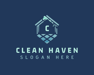 Pressure Washer House Cleaning logo design