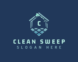 Pressure Washer House Cleaning logo design