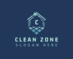 Pressure Washer House Cleaning logo design