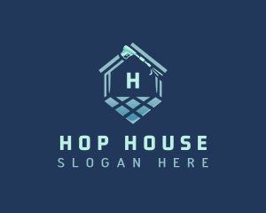 Pressure Washer House Cleaning logo design