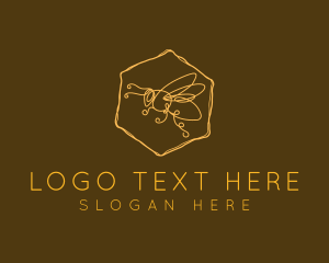 Hexagon Bee Doodle logo