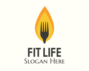 Fire Flame Fork  Logo