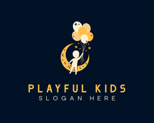 Moon Kid Balloon logo design