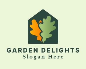 Greenhouse Yard Gardening Leaf logo design