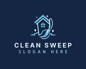 House Broom Cleaning logo design