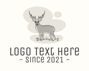 Hunt - Gray Wild Deer logo design