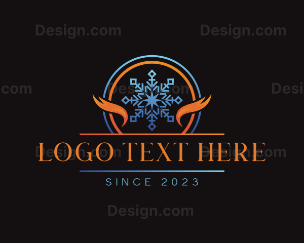 Snowflake HVAC Temperature Logo