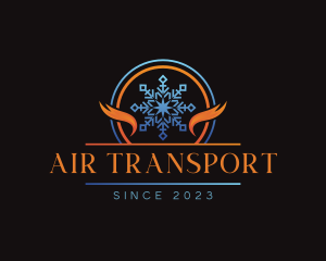 Snowflake HVAC Temperature logo design