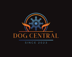 Snowflake HVAC Temperature logo design