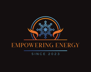 Snowflake HVAC Temperature logo design