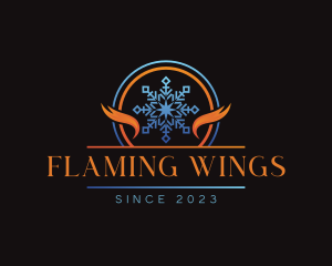 Snowflake HVAC Temperature logo design