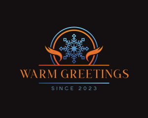 Snowflake HVAC Temperature logo design