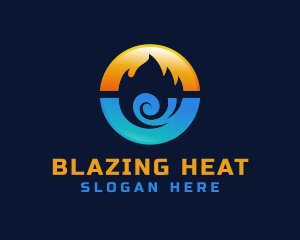 Fire Heat Cooling logo design