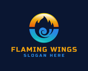 Fire Heat Cooling logo design