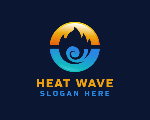 Fire Heat Cooling logo design