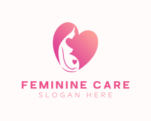 Pregnant Mother Heart logo design