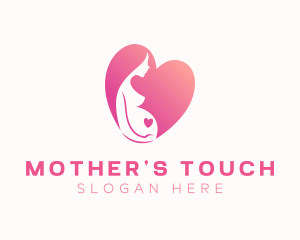 Pregnant Mother Heart logo design