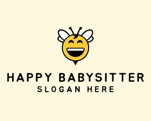 Happy Bee Insect logo design