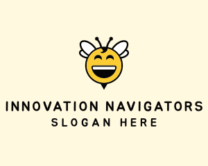 Happy Bee Insect logo design