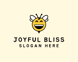 Happy Bee Insect logo design