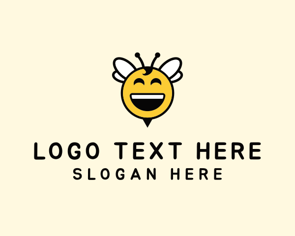 Happy Bee Insect logo