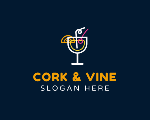 Pub Cocktail Drink logo design