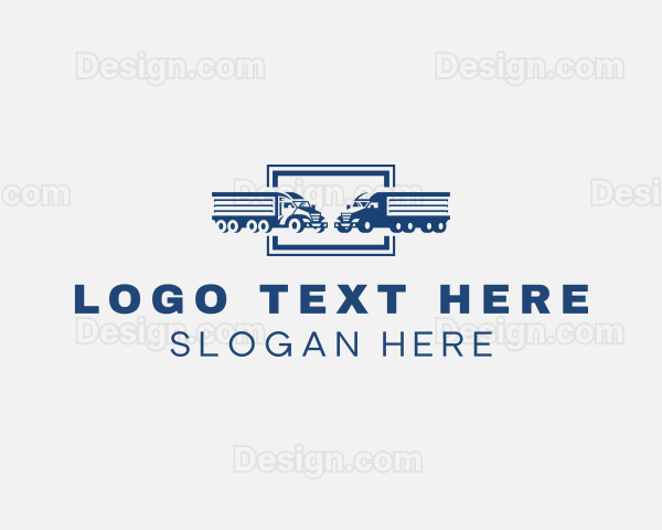 Trailer Truck Logistics Logo