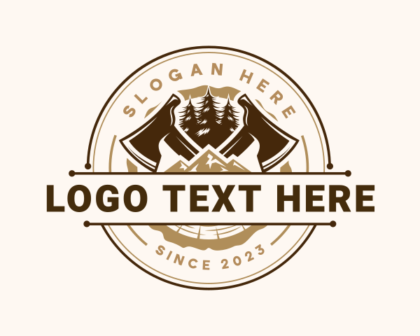 Woodcutting logo example 3