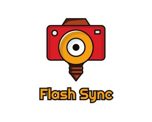 Camera Flash Bulb  logo design