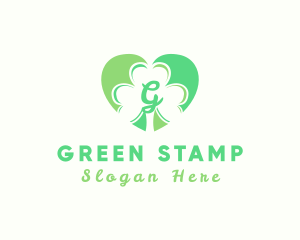 Clover Heart Letter logo design