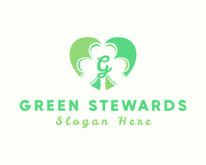 Clover Heart Letter logo design