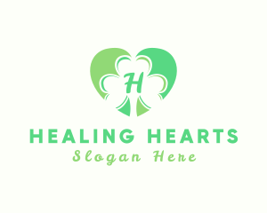 Clover Heart Letter logo design