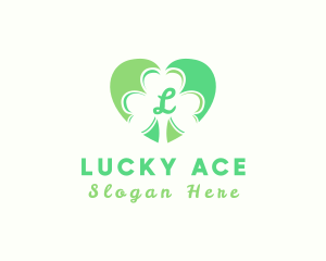 Clover Heart Letter logo design