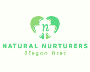 Clover Heart Letter logo design