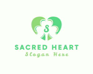 Clover Heart Letter logo design