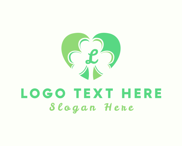 Clover Heart Letter logo