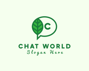 Natural Leaf Environment Chat  logo design