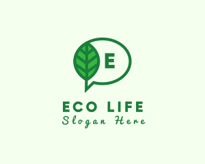 Natural Leaf Environment Chat  logo design