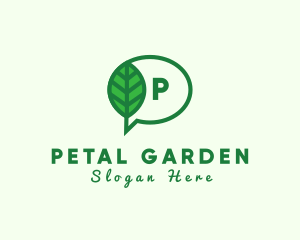 Natural Leaf Environment Chat  logo design