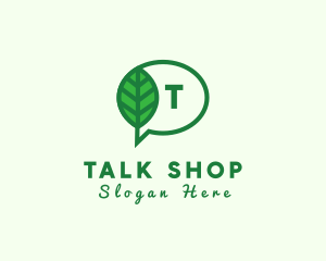 Natural Leaf Environment Chat  logo design