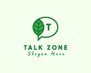 Natural Leaf Environment Chat  logo design