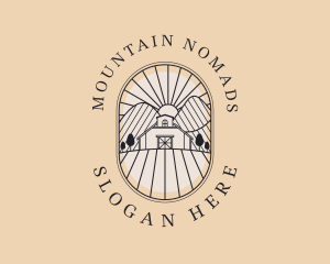 Farming Barn Mountains logo design